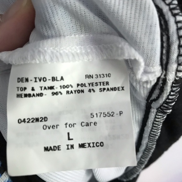 APT 9 Banded Waist Blue Pattern Career Work Top - Picture 7 of 7